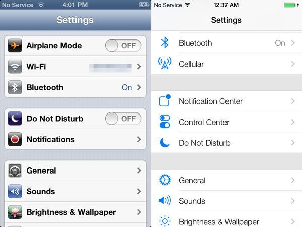 iOS 6 versus iOS 7 iPhone 1 iOS 6 versus iOS 7 iPhone 1